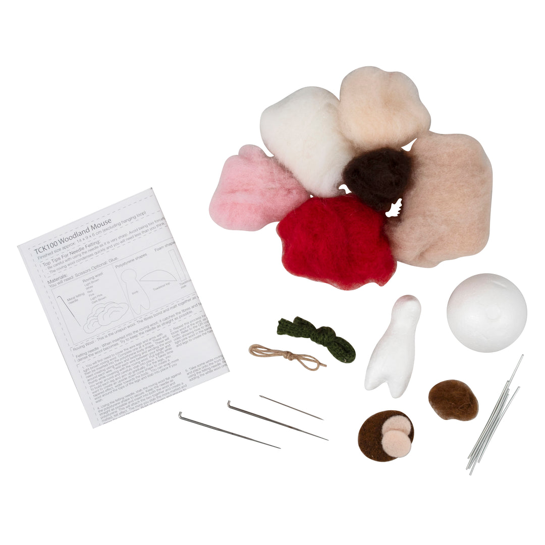 Needle Felting Craft Kit - Woodland Mouse
