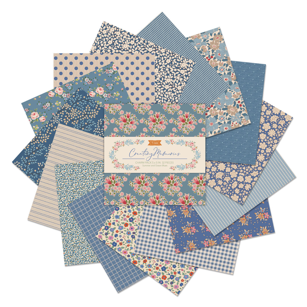 Tilda Creating Memories Charm pack 12.5 x 12.5cm: 40 cotton fabrics