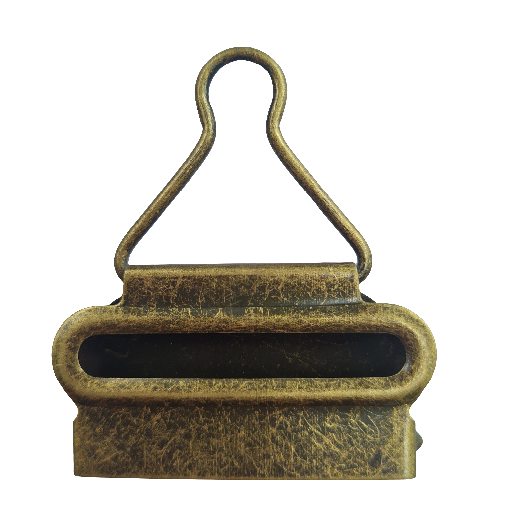 2 pk Dungaree Clips/ Buckles. Antique brass coloured metal 40 mm.