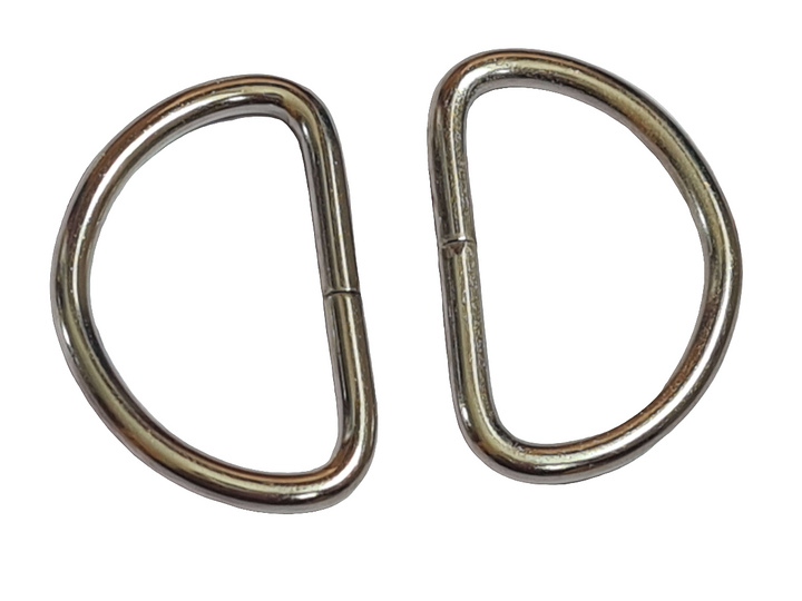 2/4 x Metal D-rings for bag straps, bag making. 19/21/25/32/38 mm.