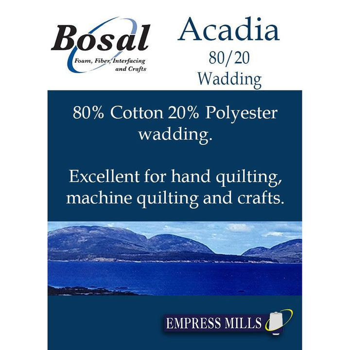 Bosal Acadia Wadding - Autumn Weight 4oz Quilt Batting 3m/120" x .5m