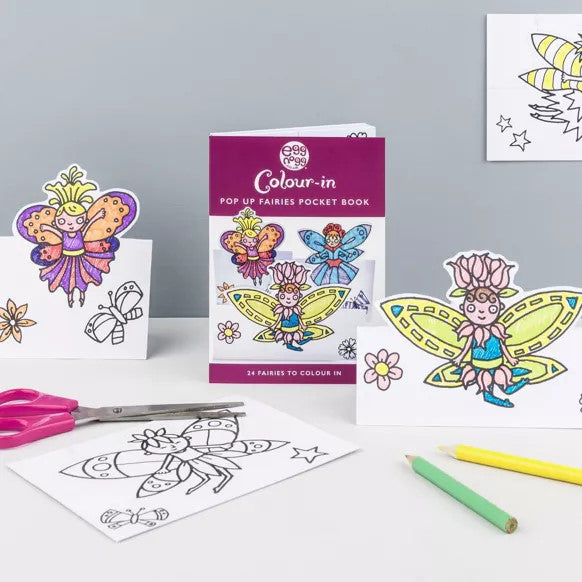 Card Book - Colouring in kids books/Thank you cards, World map or Fairies by Eggnogg