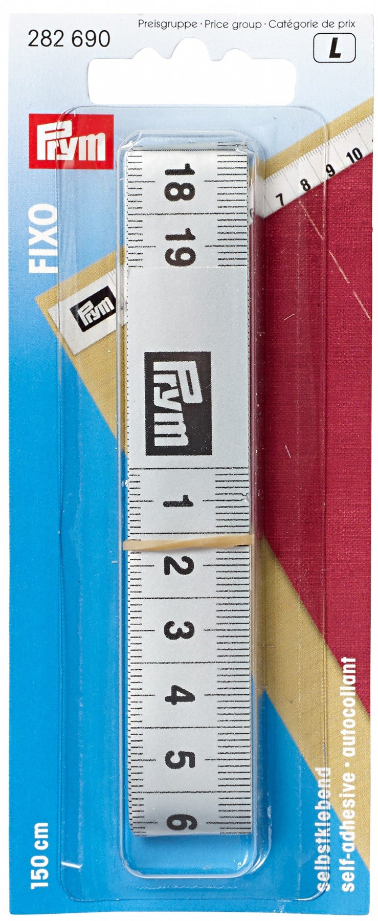 Prym Tape Measure FIXO for worktops, self-adhesive 150 cm