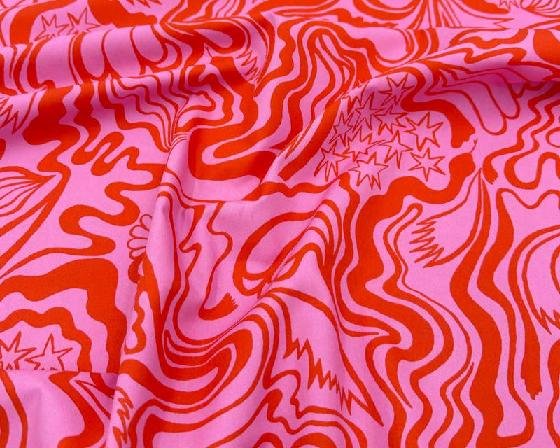 100% Cotton Fine Poplin Ruby The Wanderer by Nerida Hansen per 1/2m