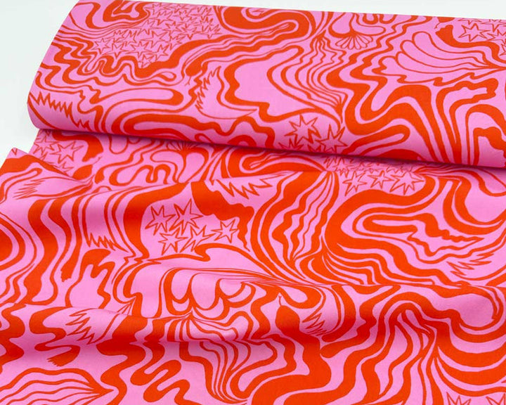 100% Cotton Fine Poplin Ruby The Wanderer by Nerida Hansen per 1/2m