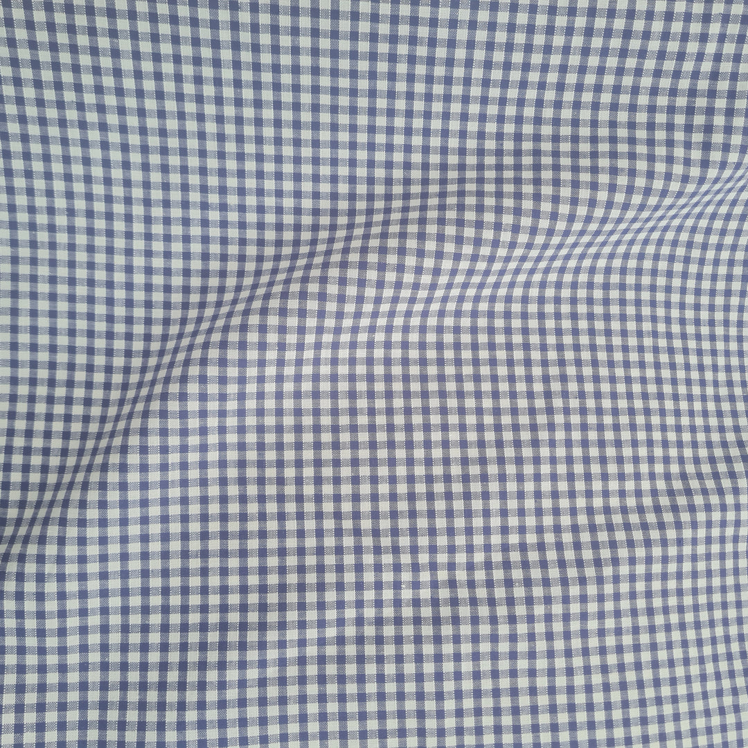 100% Cotton Gingham Check poplin fabric. Navy blue