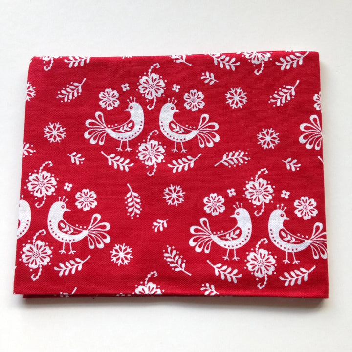 Scandi Christmas Red and Navy 100% Cotton Fat Quarter bundle quilting of 5 Fabrics.