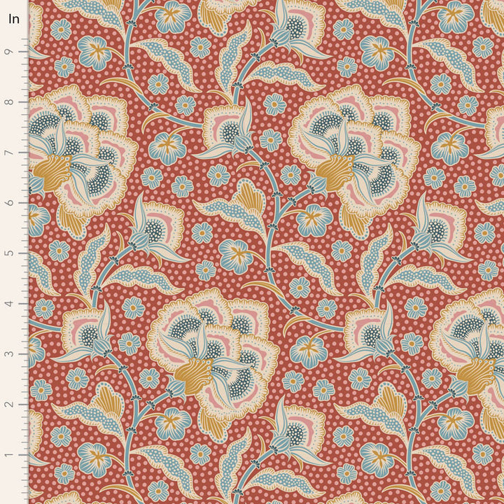 Tilda Hometown fabrics by the Fat quarter - cotton quilting fabric. Rust