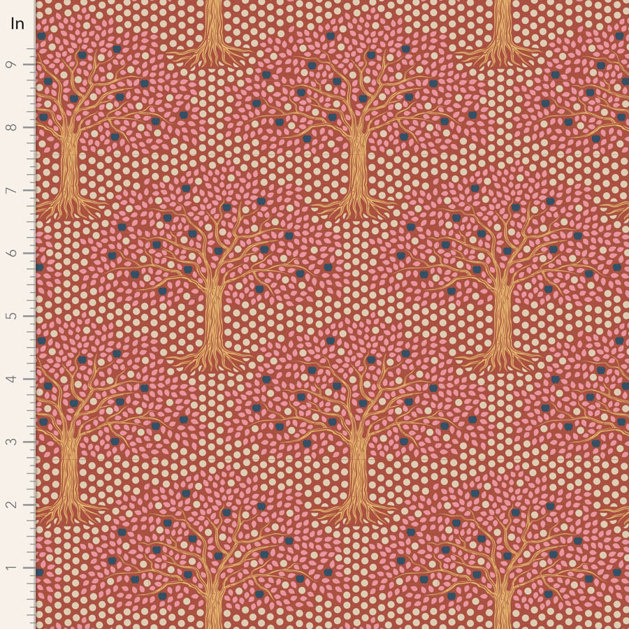 Tilda Hometown fabrics by the Fat quarter - cotton quilting fabric. Rust