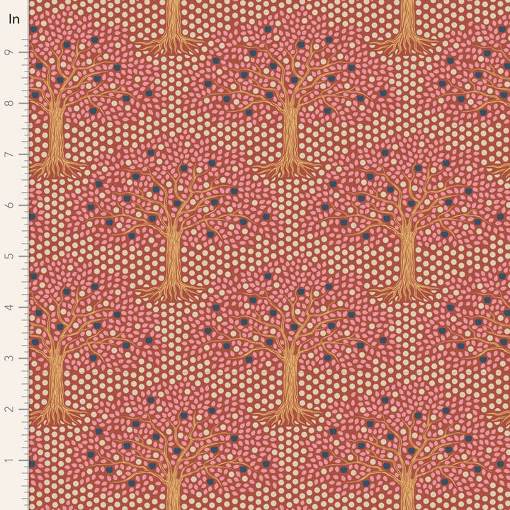 Tilda Hometown fabrics by the Fat quarter - cotton quilting fabric. Rust