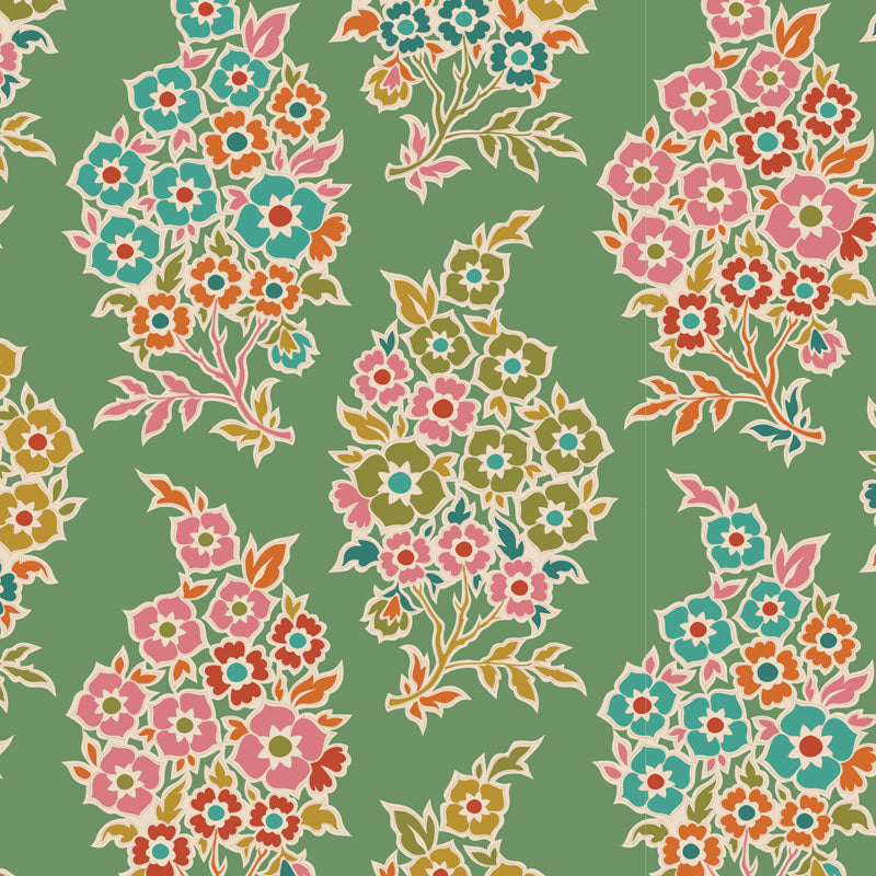 Tilda Pie in the Sky fabrics the Fat quarter - cotton quilting fabric. Green/Pine