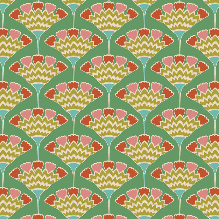 Tilda Pie in the Sky fabrics the Fat quarter - cotton quilting fabric. Green/Pine