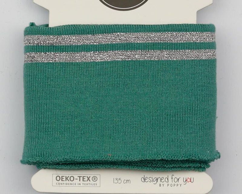 Double Stripe Cuffing By Poppy. OEKO-TEX cotton Knit Fabric: cuffs and waistbands.