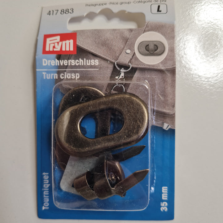 Metal tuck twist lock / bag closure/ bag clasp catch fasteners for bags. Prym.