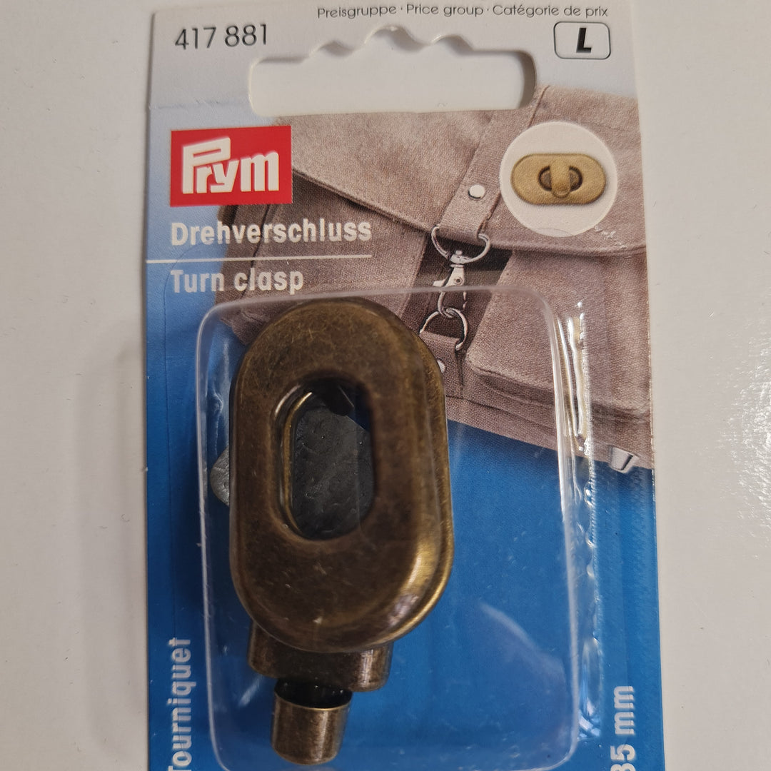 Metal tuck twist lock / bag closure/ bag clasp catch fasteners for bags. Prym.