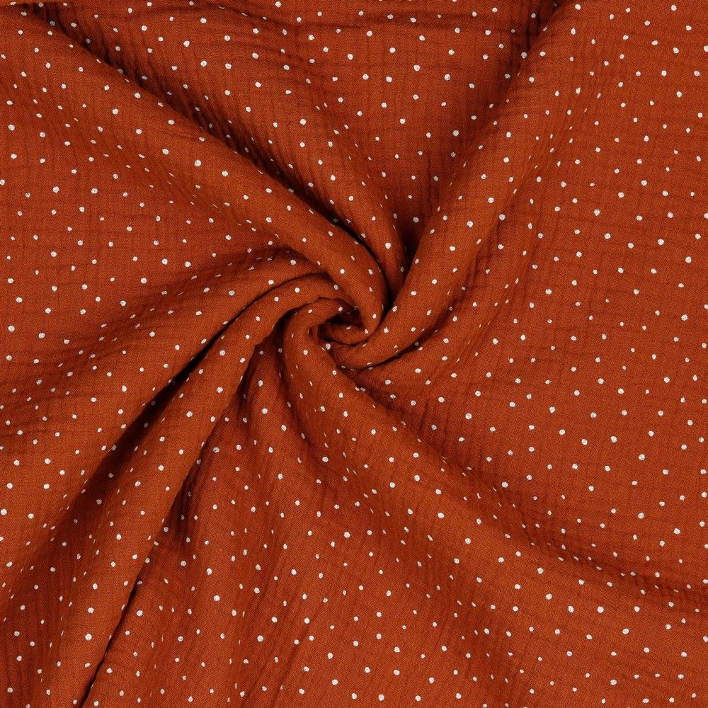 Small Dots Cotton Double Gauze Muslin dress fabric by Poppy. x half metre.