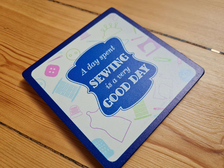 Sewing Crafting coaster. Great sewing gift or stocking filler.