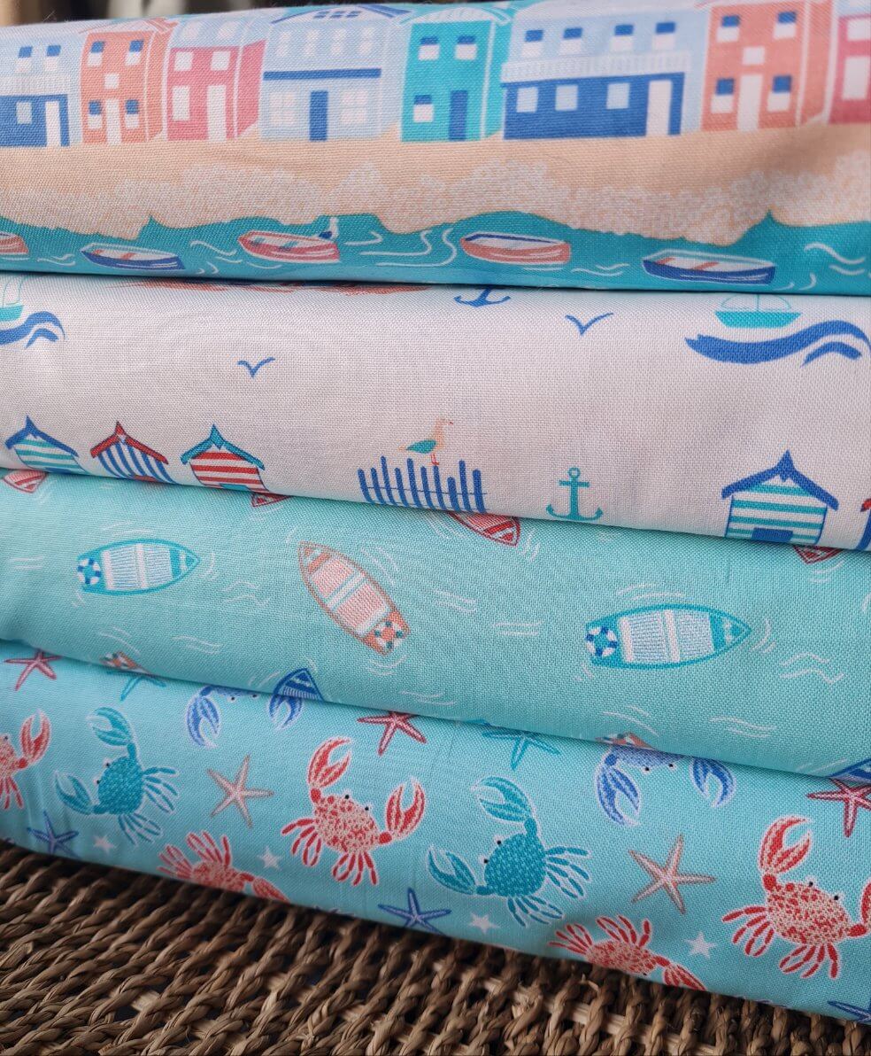 By the Coast: nautical seaside quilting cotton fabric x half metre