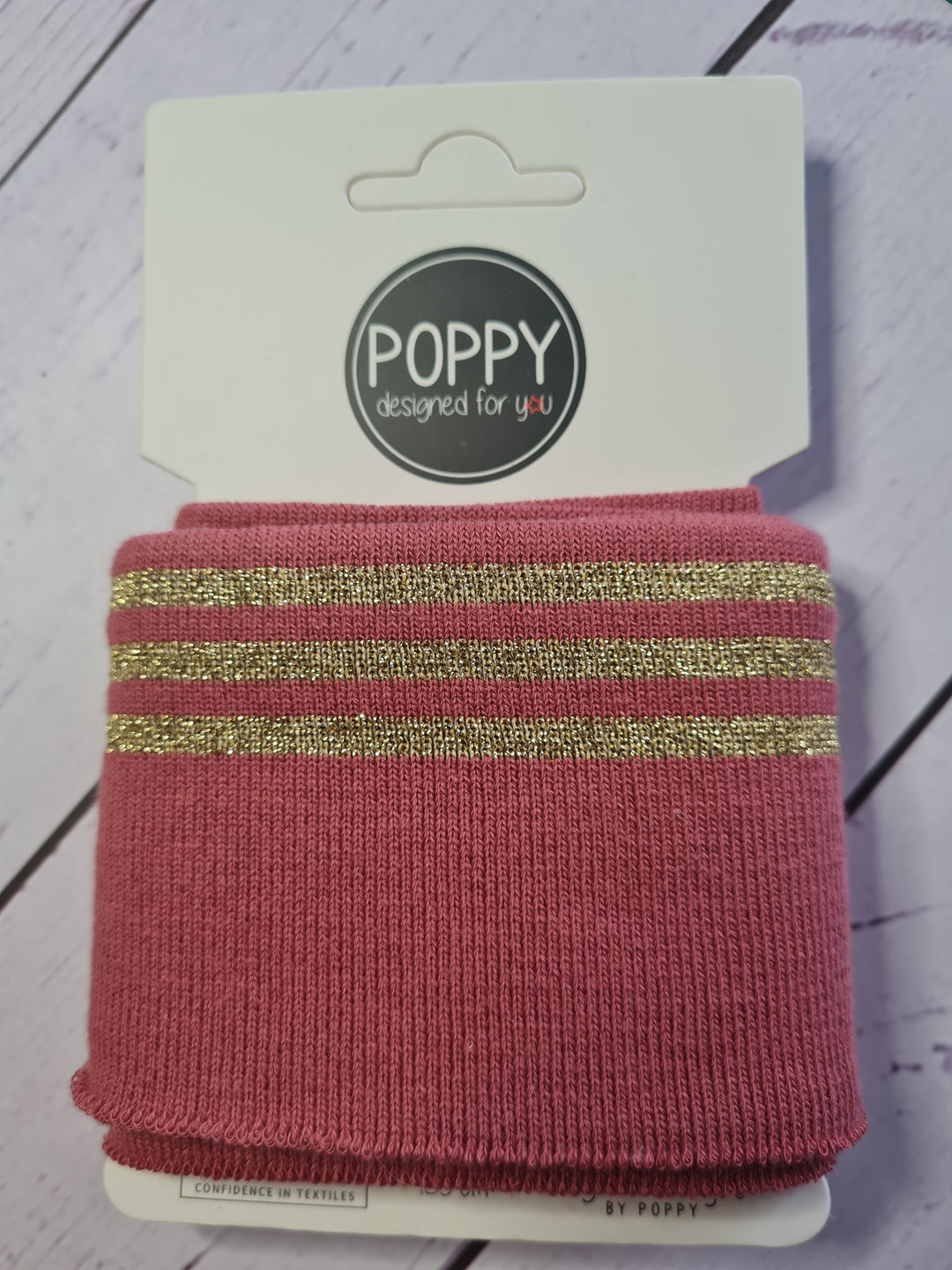 Double Stripe Cuffing By Poppy. OEKO-TEX cotton Knit Fabric: cuffs and waistbands.