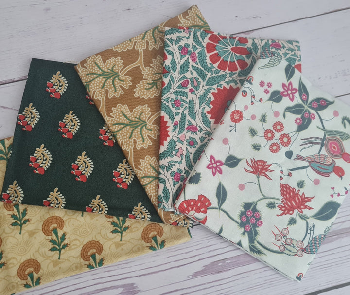 Indian Summer – Organic Cotton quilting fabrics. Craft Cotton Company. V&A vintage design