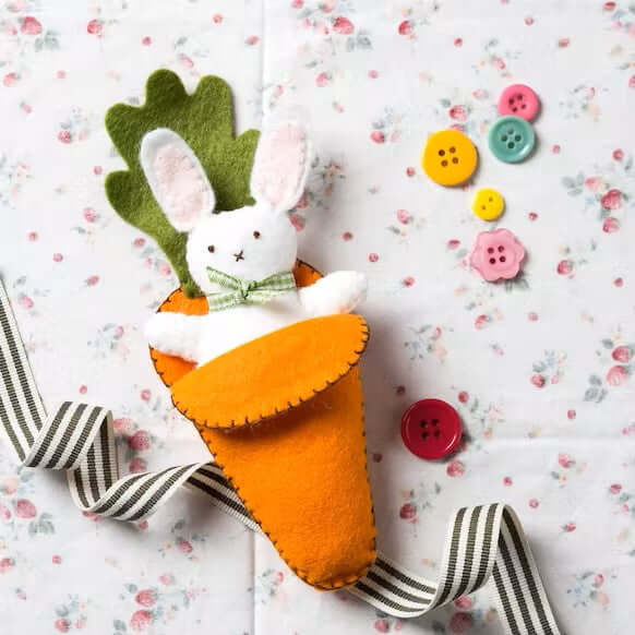 Bunny In Carrot felt craft kit, Corinne Lapierre, UK.