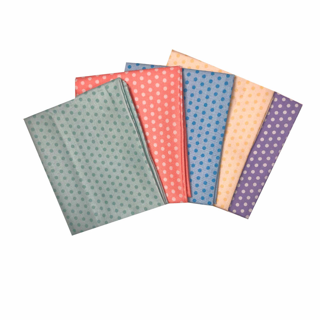 Water Jade Texture 5 x fat quarter bundle craft cotton. Polkadot blenders quilting fabric.