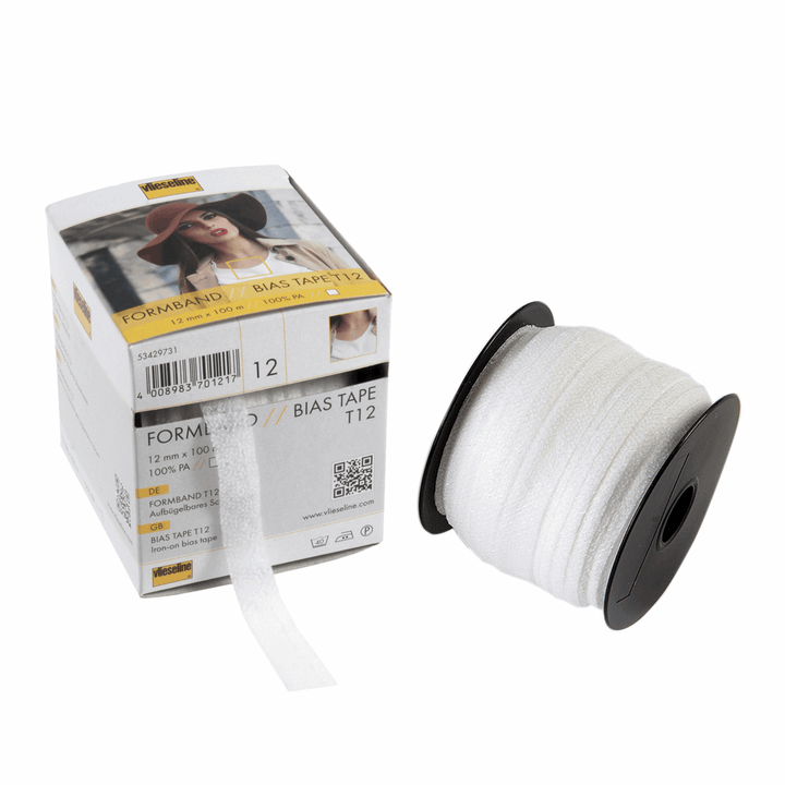 Vlieseline Fusible Bias Tape Formband T12: 12mm wide grain reinforced