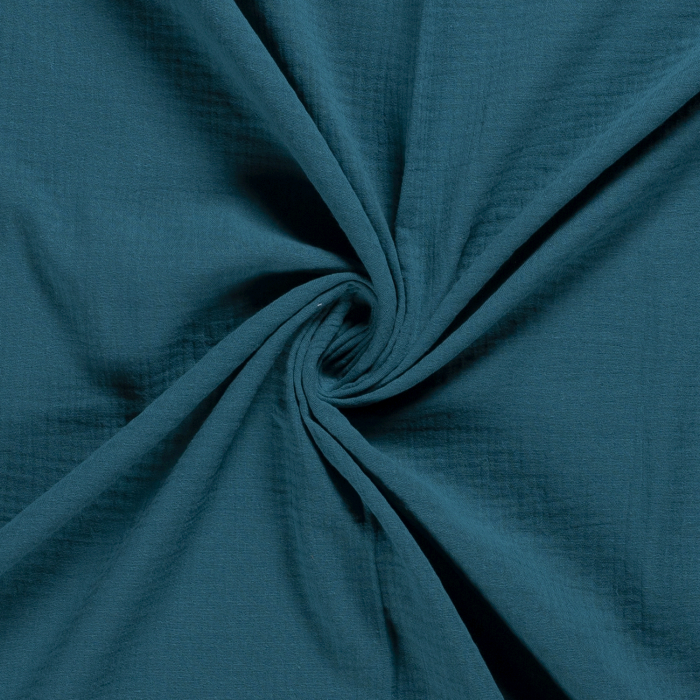 Solid Plain double gauze muslin 100% cotton fabric. Various colours.