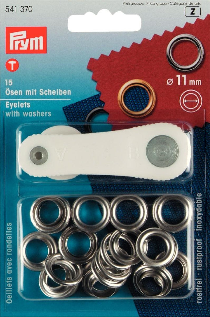 Prym Eyelets With Washers and Tool 4mm, 5 mm, 8mm, 11 mm, 14 mm