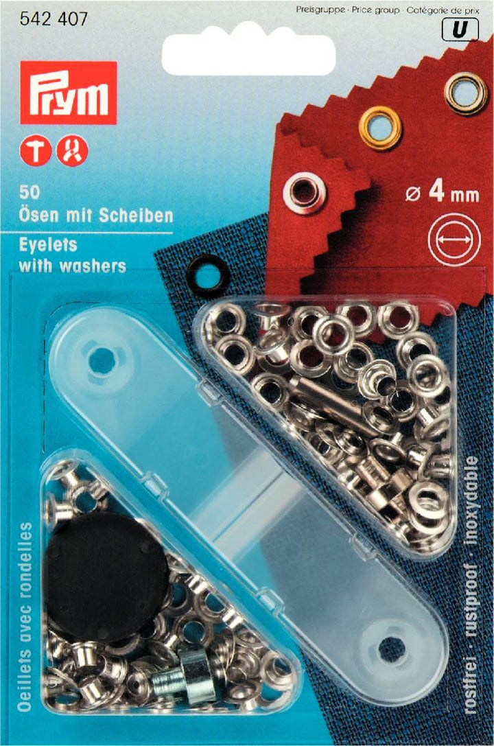 Prym Eyelets With Washers and Tool 4mm, 5 mm, 8mm, 11 mm, 14 mm