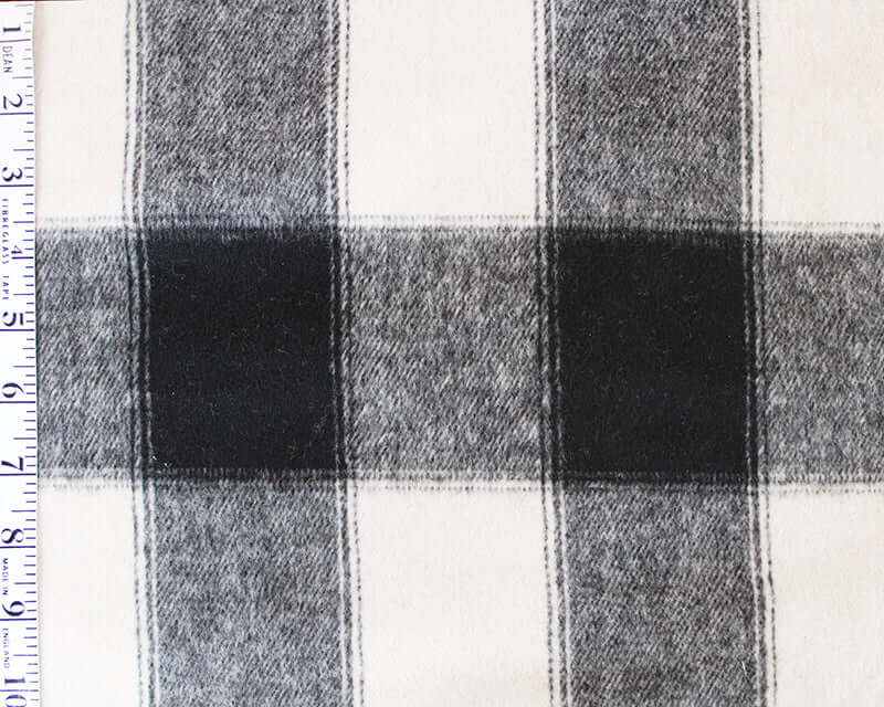 Plaid / Check Tile Wool Mix Woven Brushed fabric by the half metre.