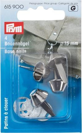 Prym antique brass coloured studs for the base of bags: 15/20 mm silver and brass