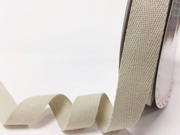 Bertie's Bows Cotton Herringbone Webbing/Tape: 25 mm. Per metre