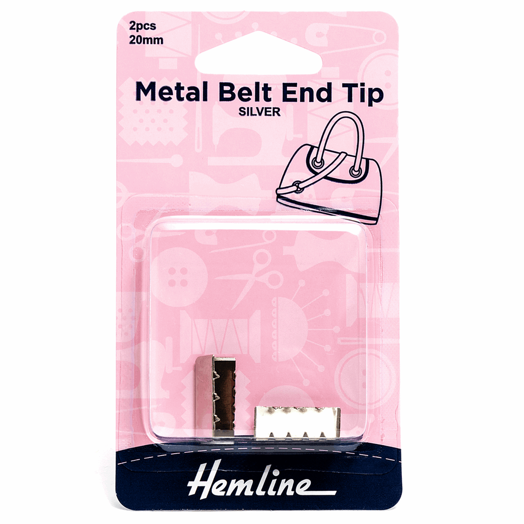 Hemline Metal belt end tips end caps (belt, bag straps, bag making) 30mm/20 mm. 2 pk