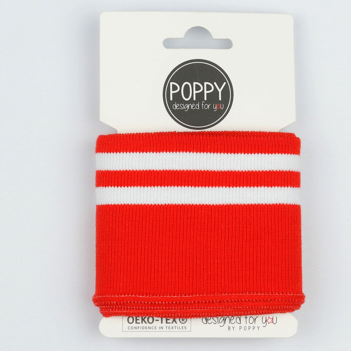 Double Stripe Cuffing By Poppy. OEKO-TEX cotton Knit Fabric: cuffs and waistbands.