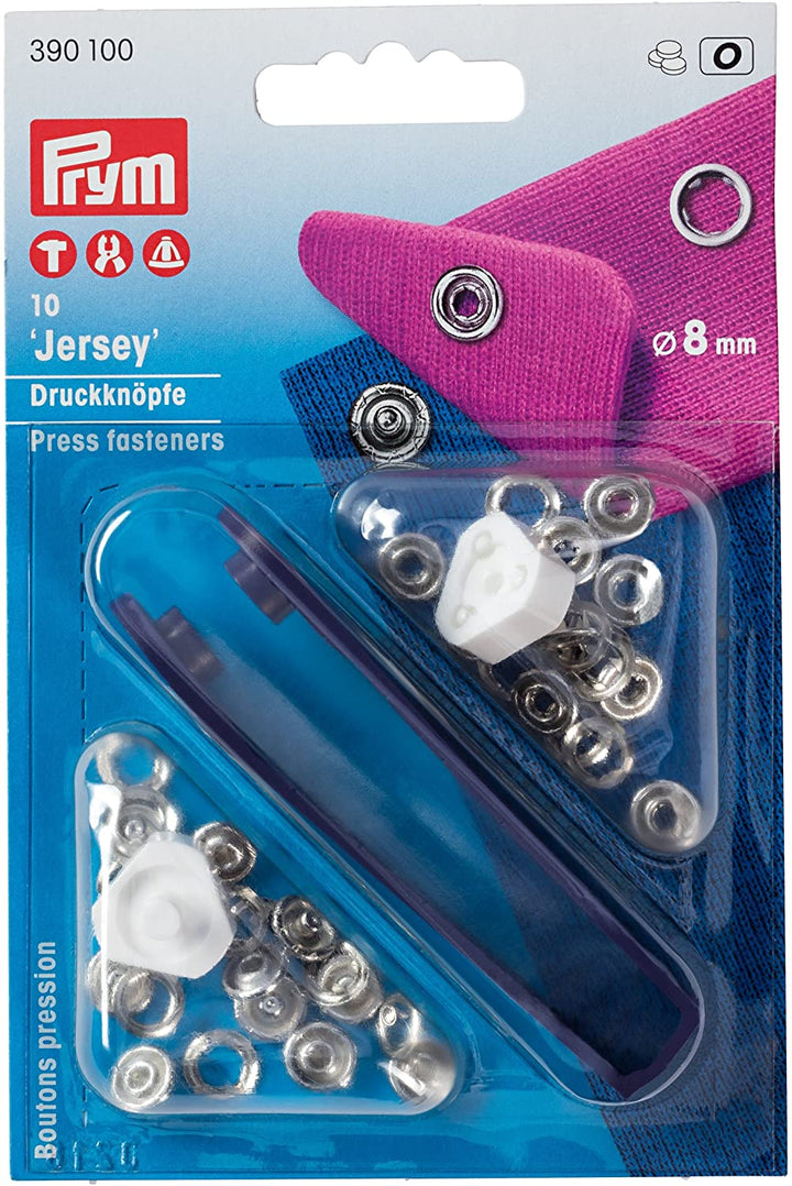 Prym Poppers Non-Sew Press Stud Snap Fasteners and Tool 8mm, 10 mm, 12 mm