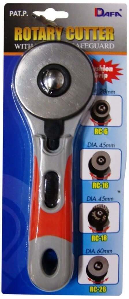 Dafa 28 /45/60 mm Rotary Cutter, sewing, crafts. With flexible safeguard and soft grip handle.