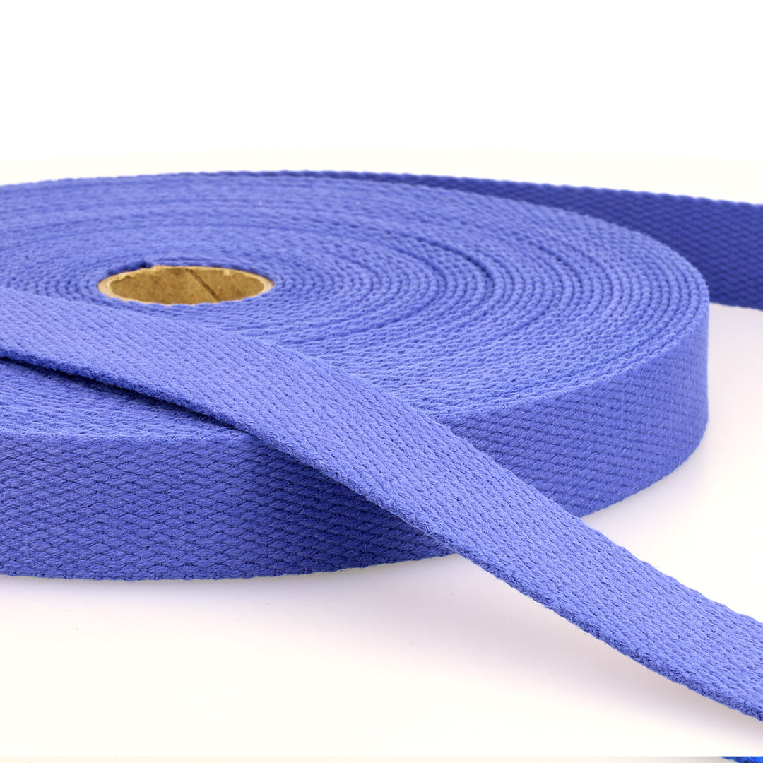 25 mm /30mm Solid Plain Cotton Stephanoise Webbing bag strapping. Per metre.