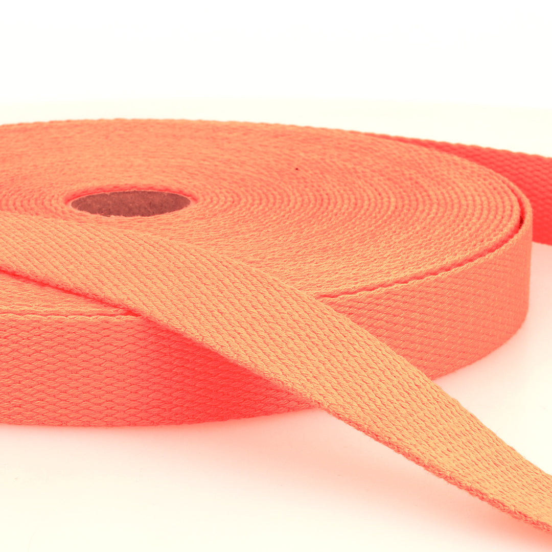 25 mm /30mm Solid Plain Cotton Stephanoise Webbing bag strapping. Per metre.