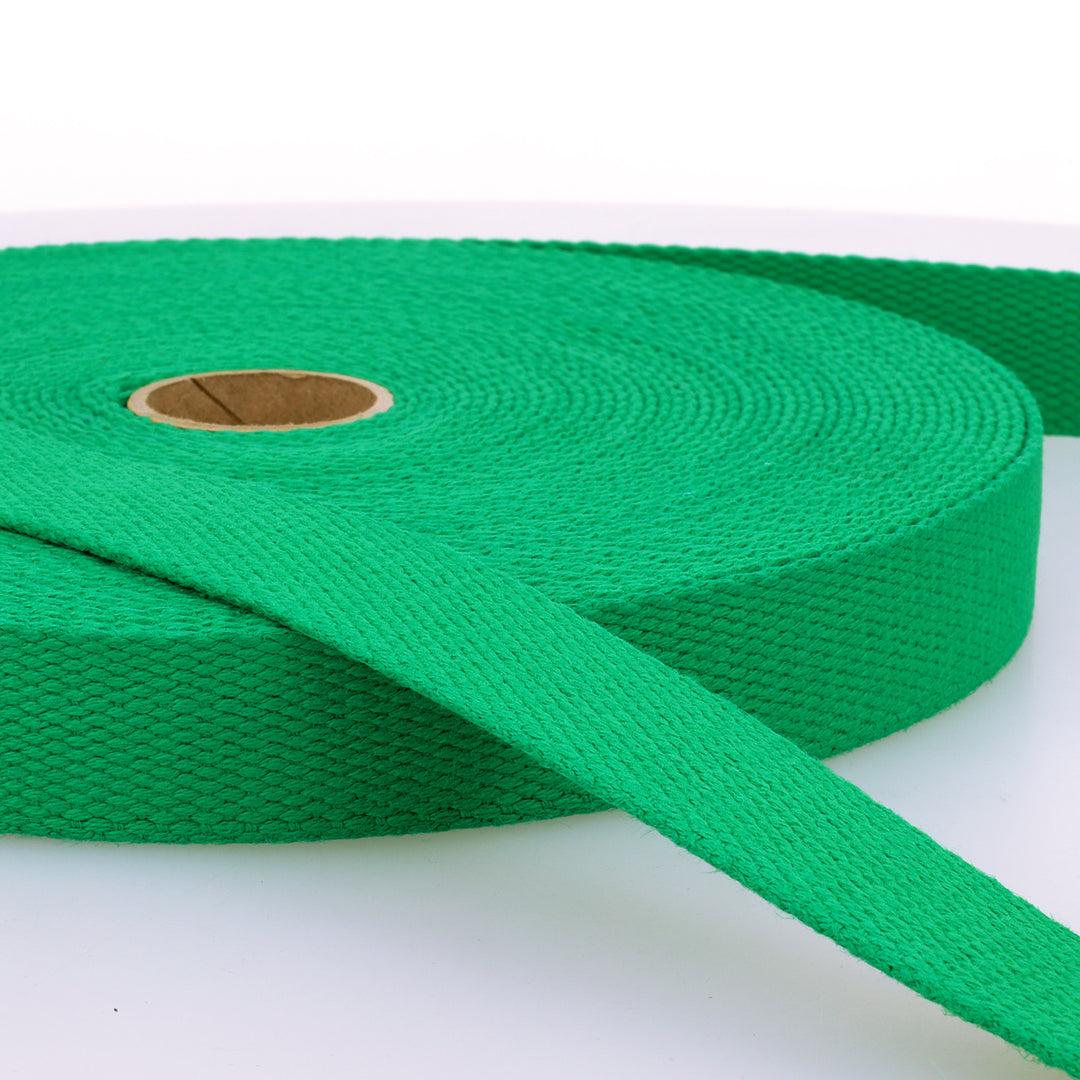 25 mm /30mm Solid Plain Cotton Stephanoise Webbing bag strapping. Per metre.