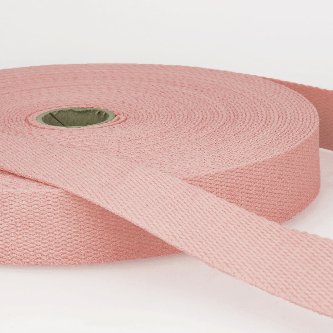 25 mm /30mm Solid Plain Cotton Stephanoise Webbing bag strapping. Per metre.