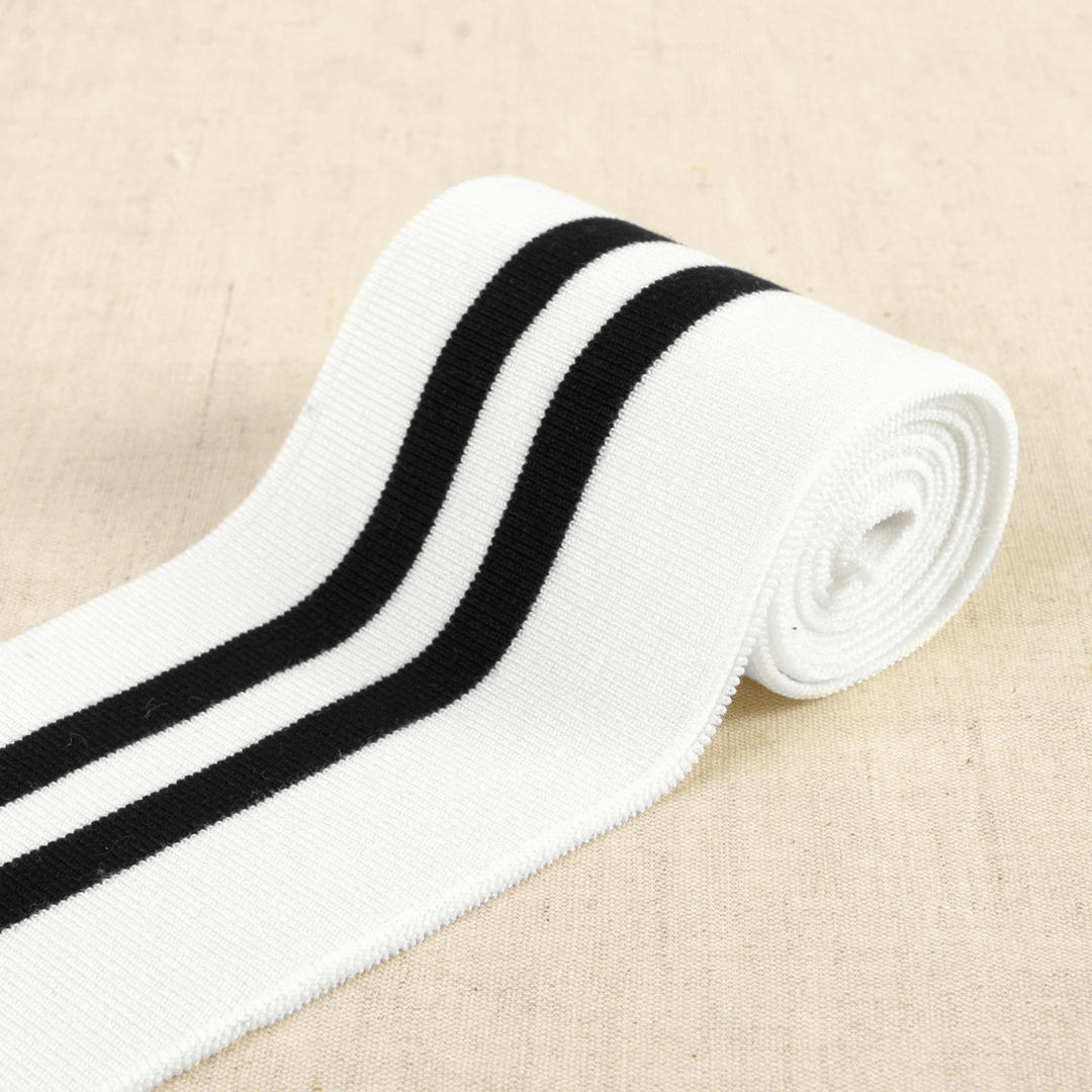 Double Stripe Cuffing By Stephanoise. Cotton Knit Fabric: cuffs and waistbands.