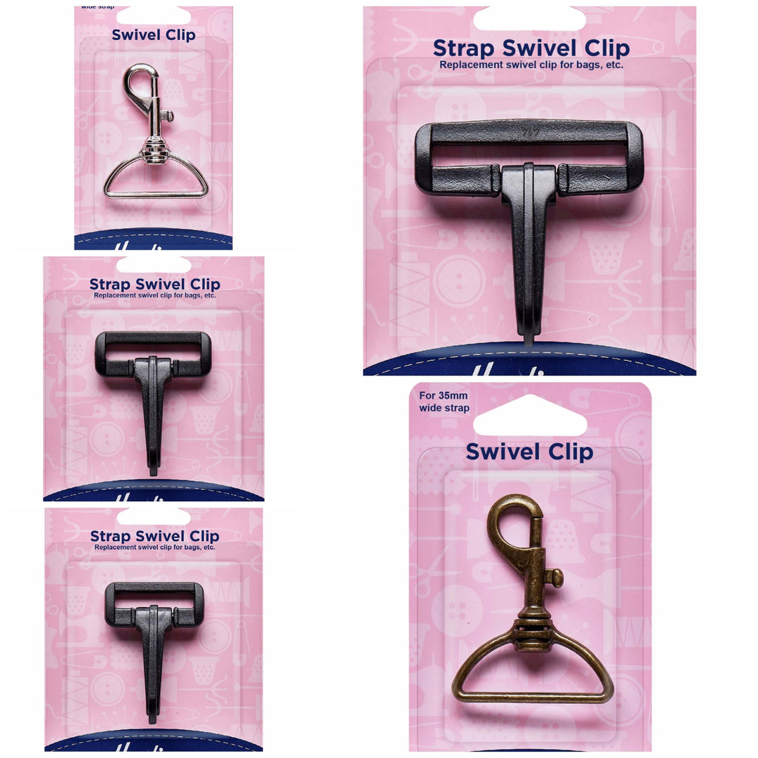 Swivel clip bag fasteners (bag straps, cords , ribbons, bag making) 32/35/38/50 mm Hemline.