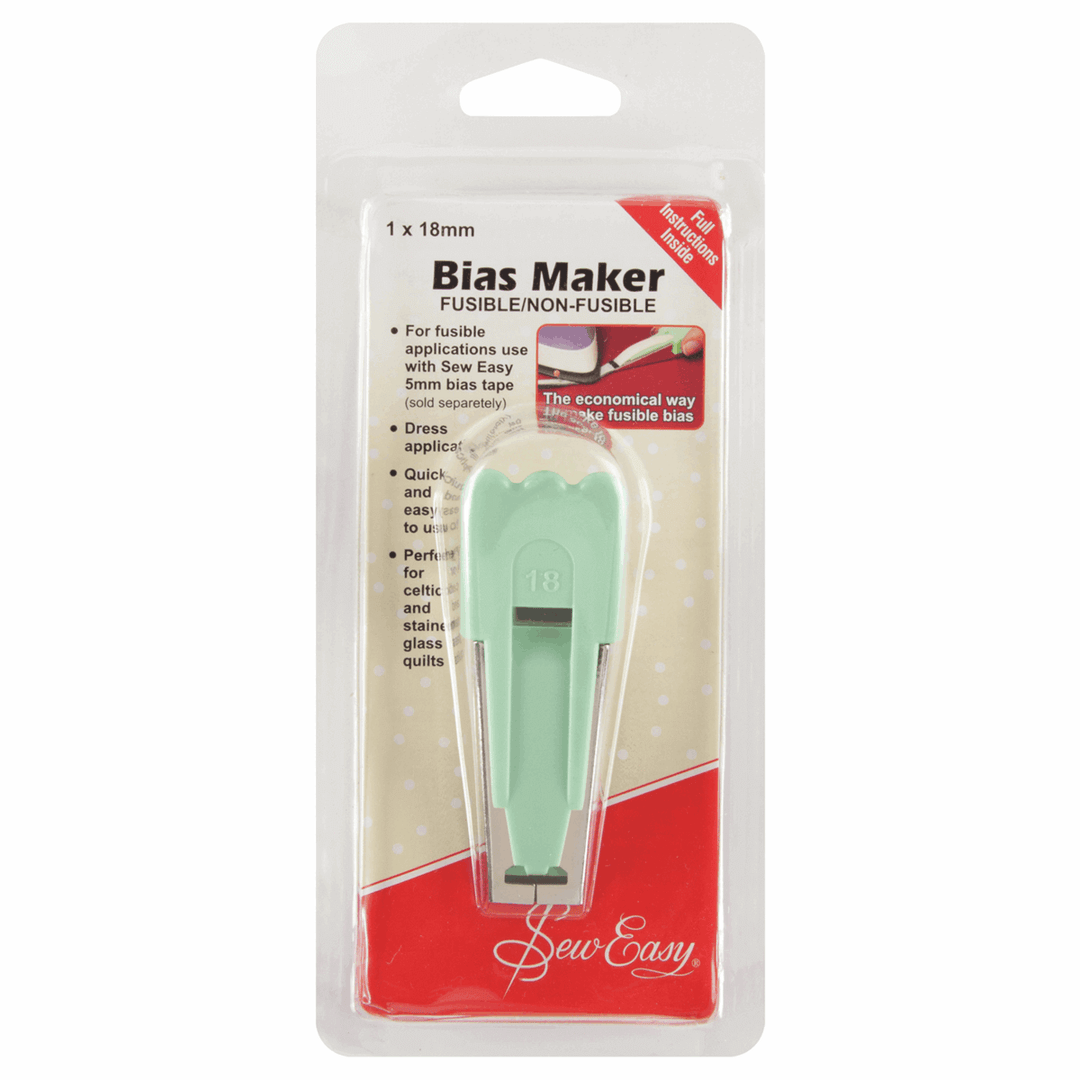 Fusible bias tape maker. Sew Easy: 6 mm, 9 mm, 12 mm, 18 mm, 25 mm.