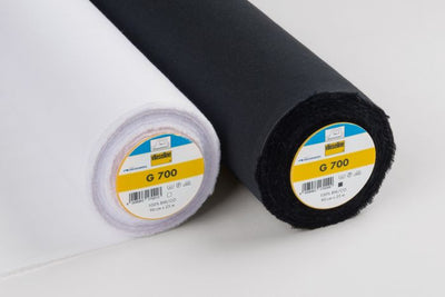 Firm/Heavy Weight Fusible Cotton Woven Interfacing G700 white/black: Vlieseline iron on fusible by the half m