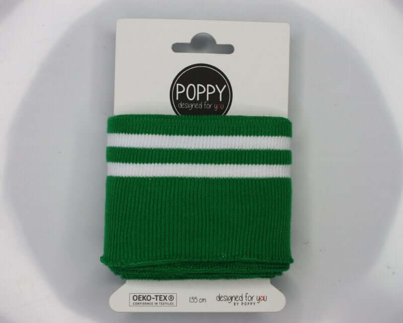 Double Stripe Cuffing By Poppy. OEKO-TEX cotton Knit Fabric: cuffs and waistbands.