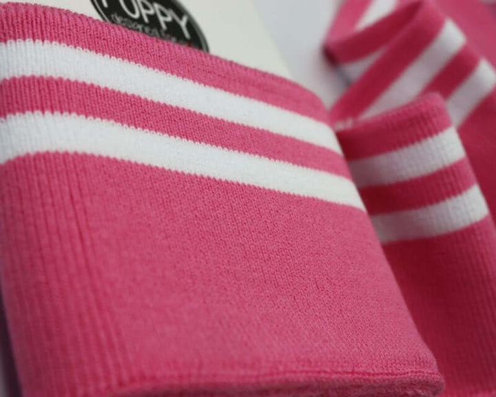 Double Stripe Cuffing By Poppy. OEKO-TEX cotton Knit Fabric: cuffs and waistbands.