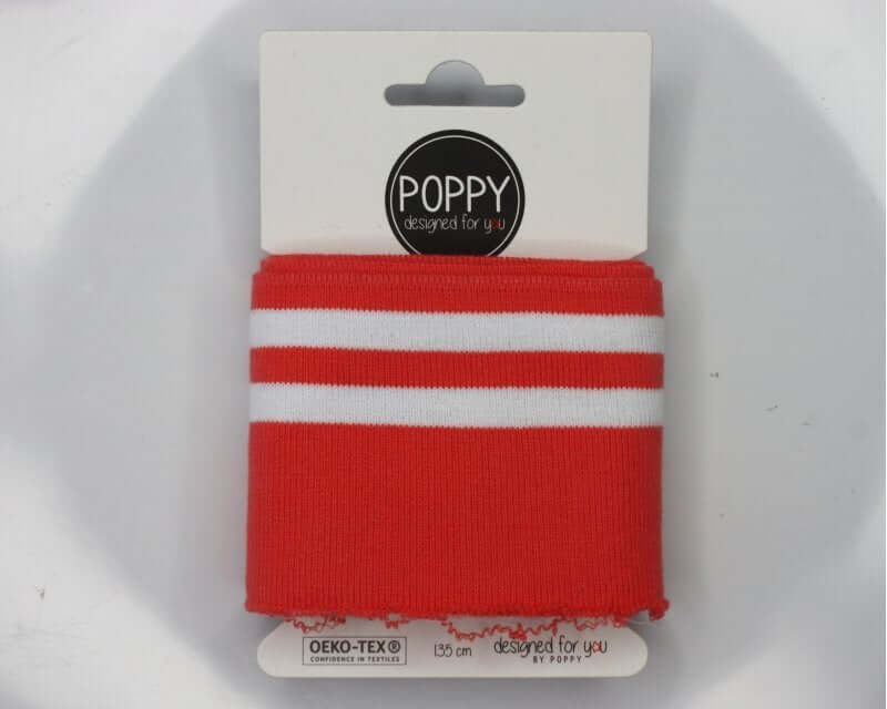 Double Stripe Cuffing By Poppy. OEKO-TEX cotton Knit Fabric: cuffs and waistbands.