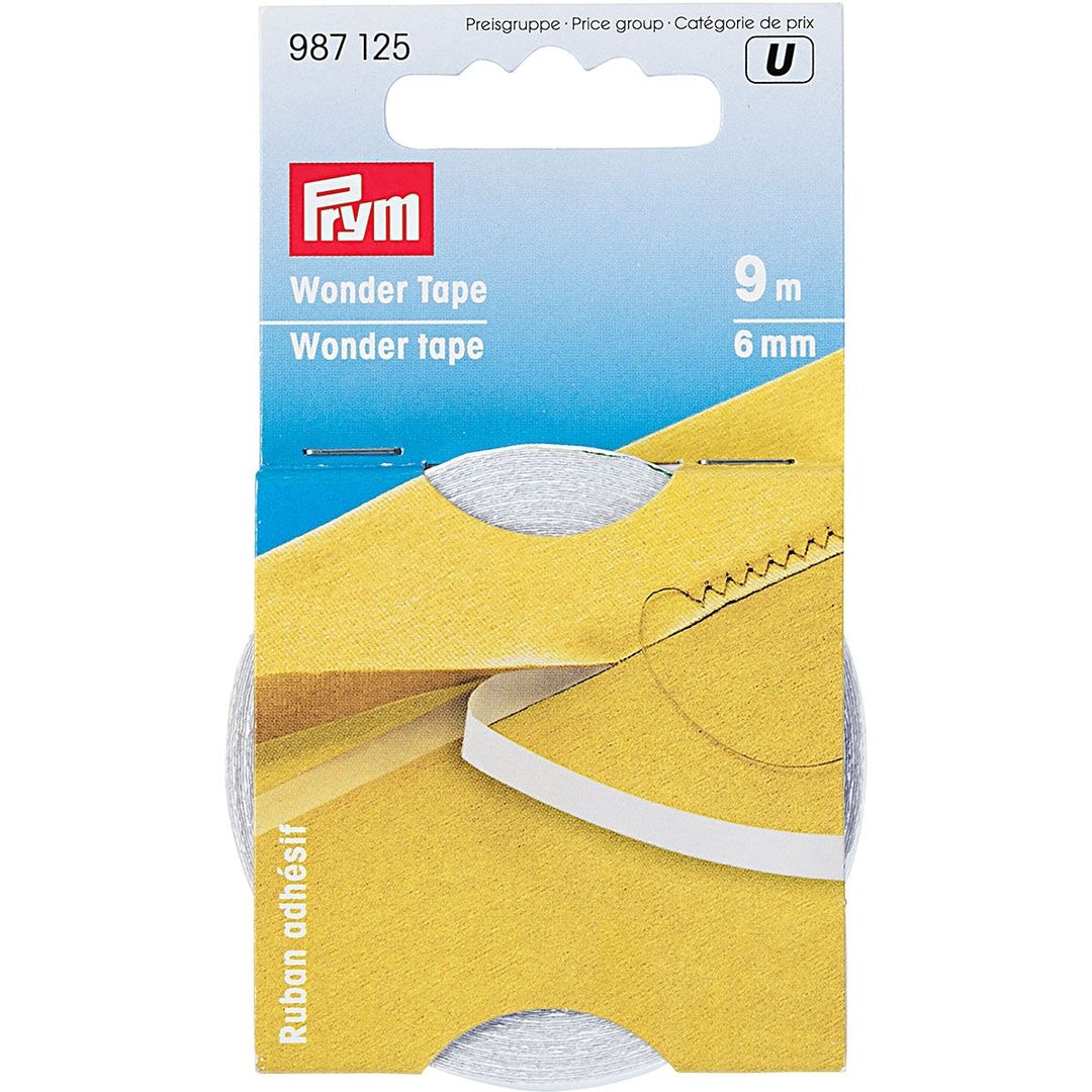 Prym Wonder Tape 9 m (6 mm) 987125. Double sided adhesive dissolving fabric tape.