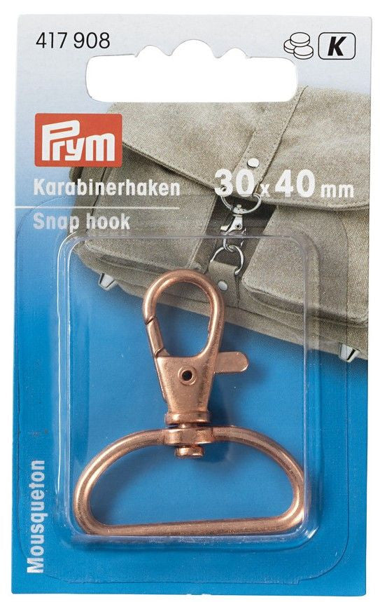 Prym Snap Hooks Swivel Clip Fasteners (bag making keys) 30 mm/40 mm various metal